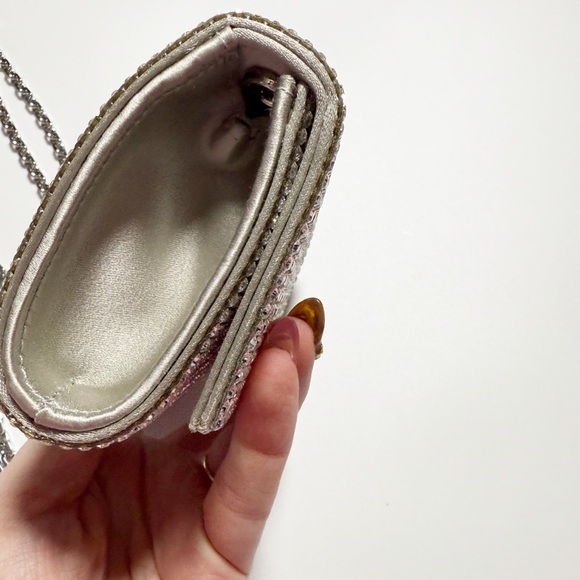 Judith Leiber Couture Micro Fizzy Beaded Clutch Evening Bag - Satin Minaudiere - Picture 10 of 15
